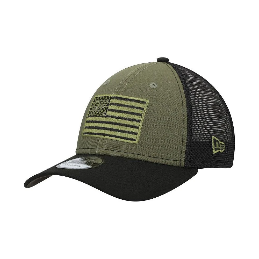 商品New Era|Men's Olive, Black NASCAR Merchandise Military-Inspired Appreciation 9FORTY Adjustable Trucker Hat,价格¥224,第3张图片详细描述