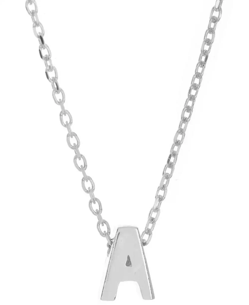 商品ADORNIA|Rhodium-Plated Mini Initial A Pendant Necklace, 16" + 2" extender,价格¥135,第1张图片