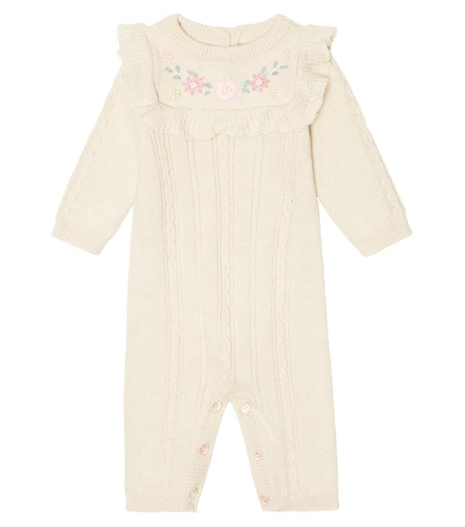 商品Louise Misha|婴幼儿 — 绞花针织棉质与羊绒连身衣,价格¥441,第1张图片