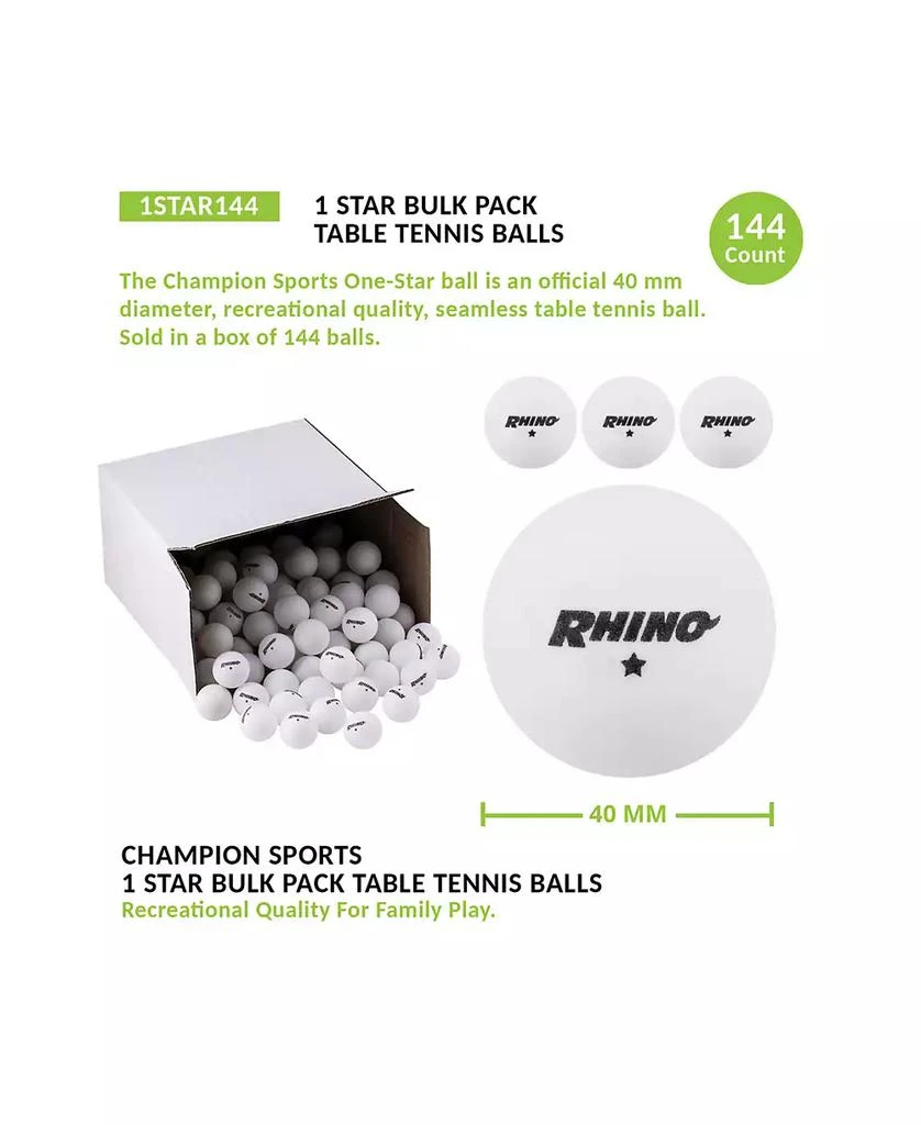 商品Champion Sports|One-Star Table Tennis Ball, Pack of 144,价格¥449,第2张图片详细描述