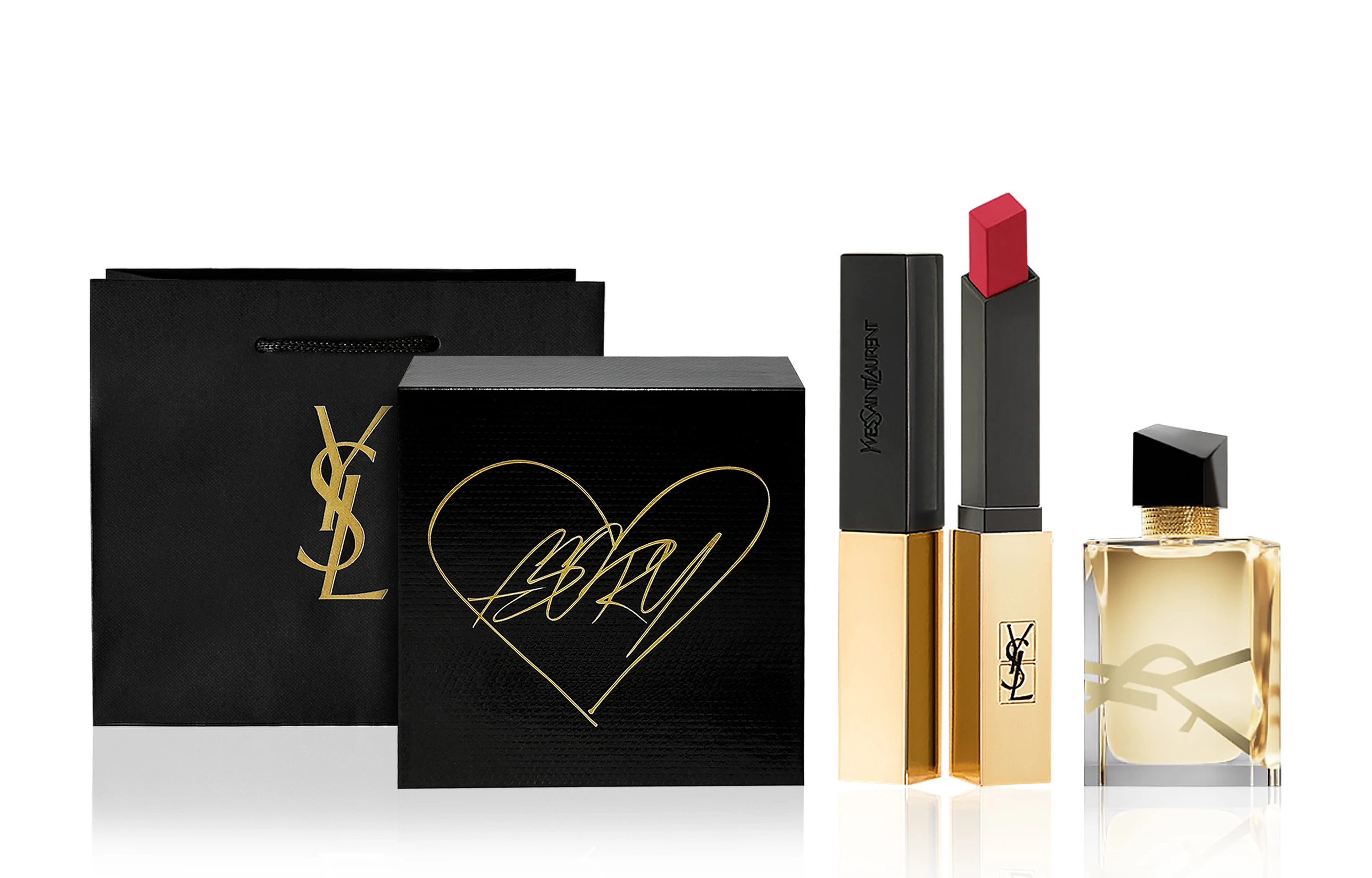 商品[国内直发] Yves Saint Laurent|YSL圣罗兰 黑金彩妆礼盒 易上色丝绒自然持久气色 口红+香水,价格¥535,第2张图片详细描述