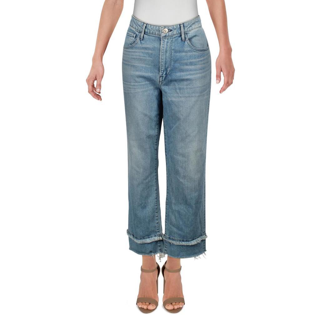 商品3 X 1|3x1 Womens Frayed Hem High Rise Slim Bootcut Jeans,价格¥128,第3张图片详细描述