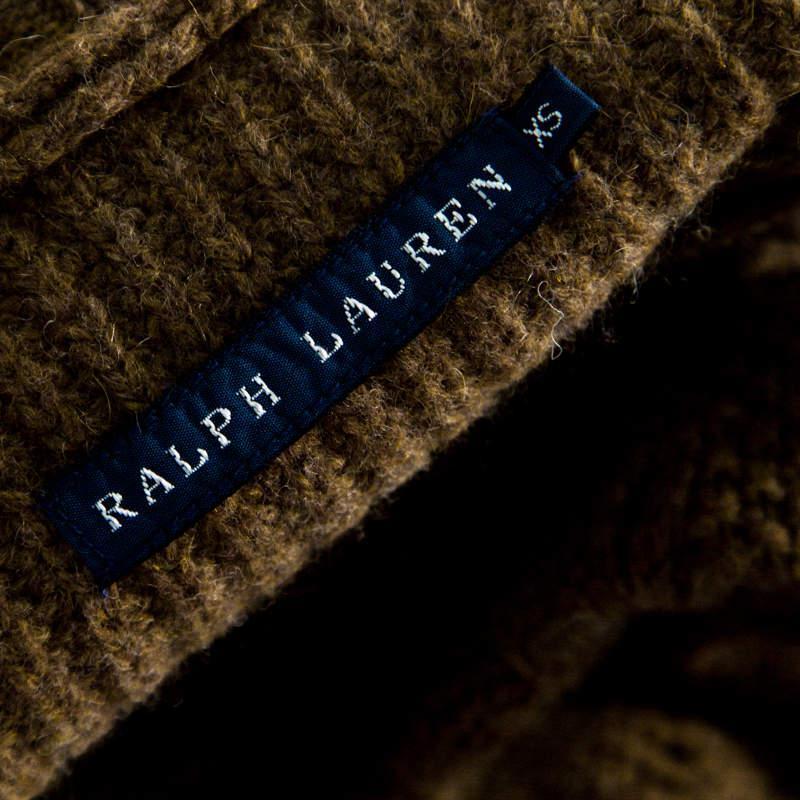 商品[二手商品] Ralph Lauren|Ralph Lauren Brown Wool and Angora Knit Fur Panel Detail Zip Front Jacket XS,价格¥1471,第7张图片详细描述