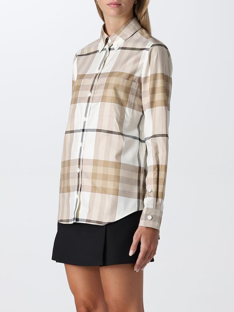 Burberry cotton twill shirt with check pattern商品第4张图片规格展示