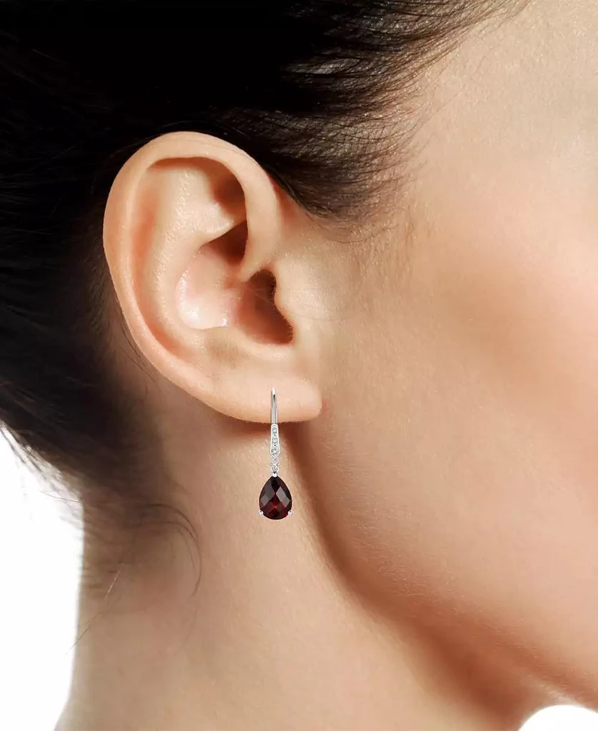 商品Macy's|Gemstone (3-3/4 ct. t.w.) and Diamond Accent Birthstone Drop Earrings in Sterling Silver,价格¥414,第4张图片详细描述