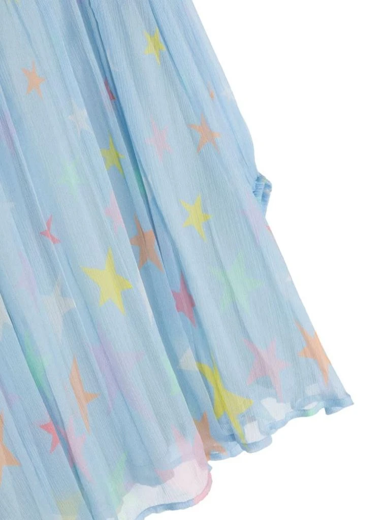 商品Stella McCartney|Light Blue Dress With Volant And All-over Star Motif In Silk Girl,价格¥1902,第3张图片详细描述