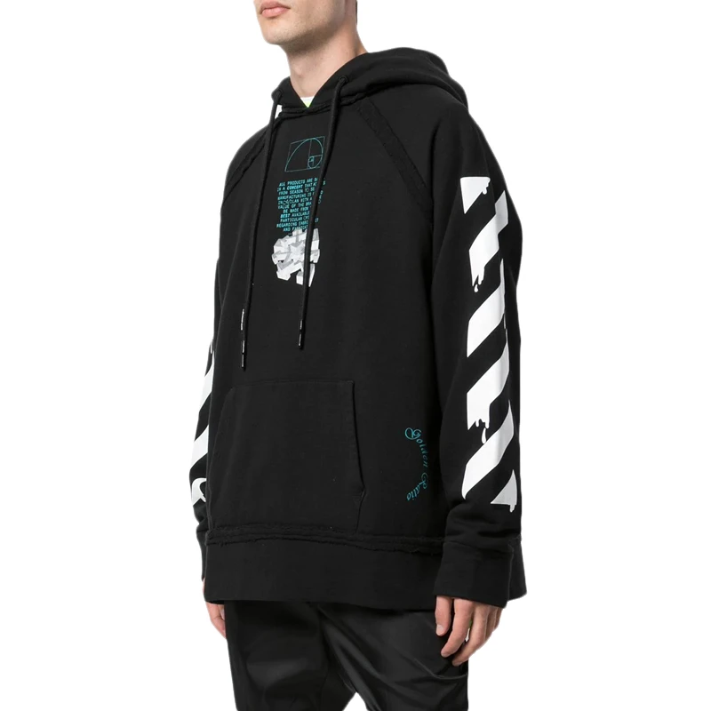 OFF WHITE 男士黑色背面印花图案连帽卫衣 OMBB057R20E30005-1001 商品