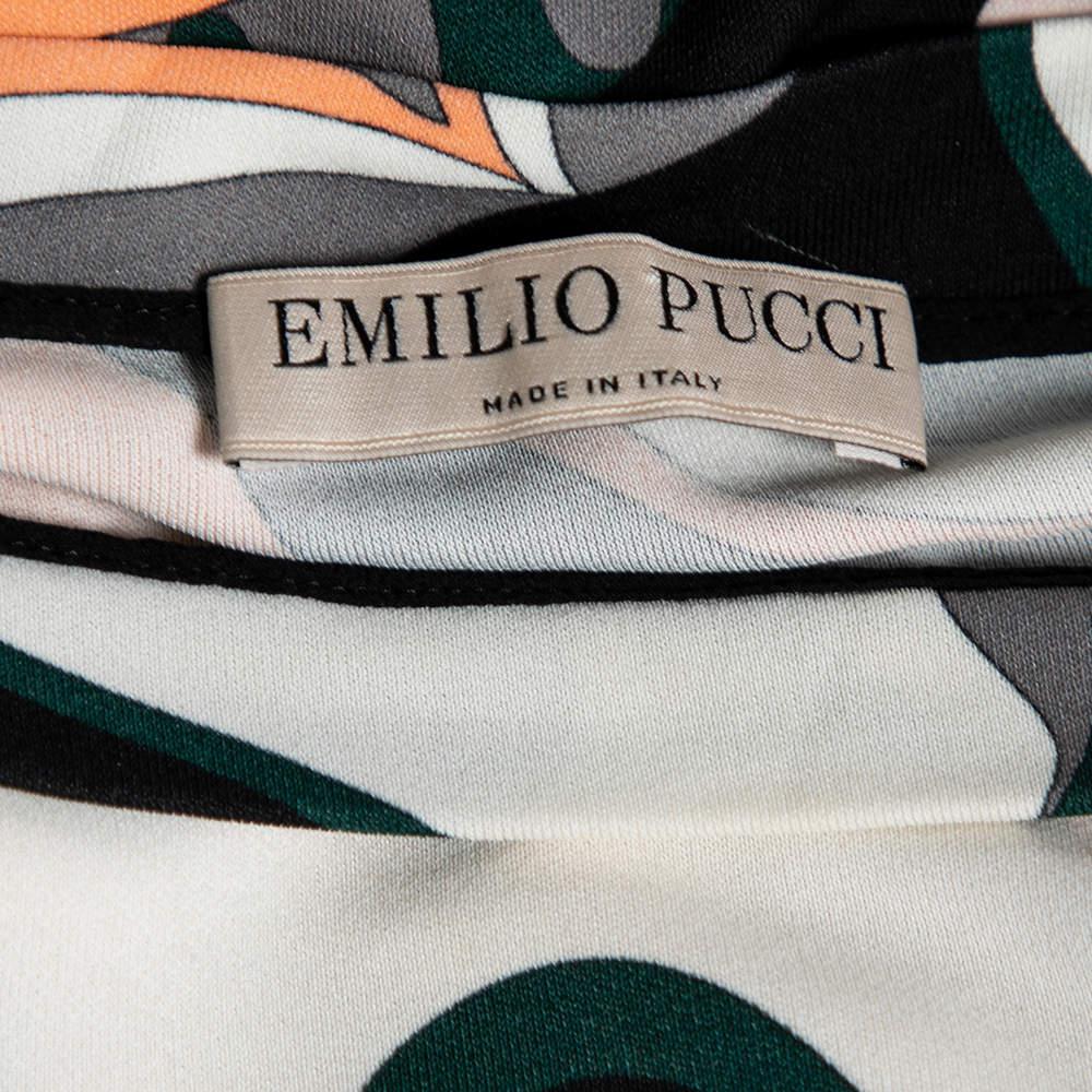 Emilio Pucci Multicolored Printed Jersey Asymmetrical Top S商品第5张图片规格展示