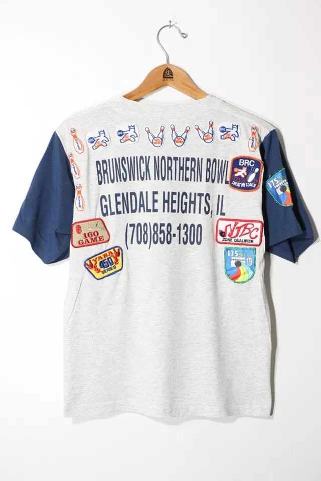 商品Urban Outfitters|Vintage Brunswick All Star Bowling T-shirt with Appliques,价格¥673,第3张图片详细描述