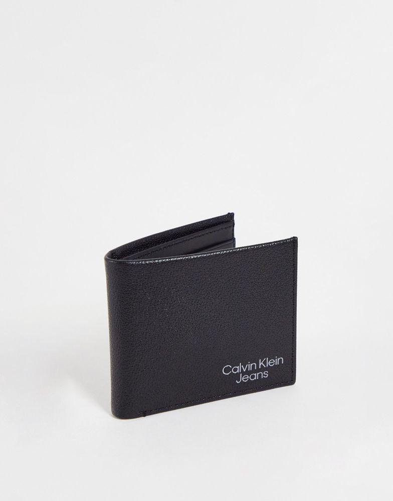 Calvin Klein Jeans micro pebble bifold wallet in black商品第1张图片规格展示