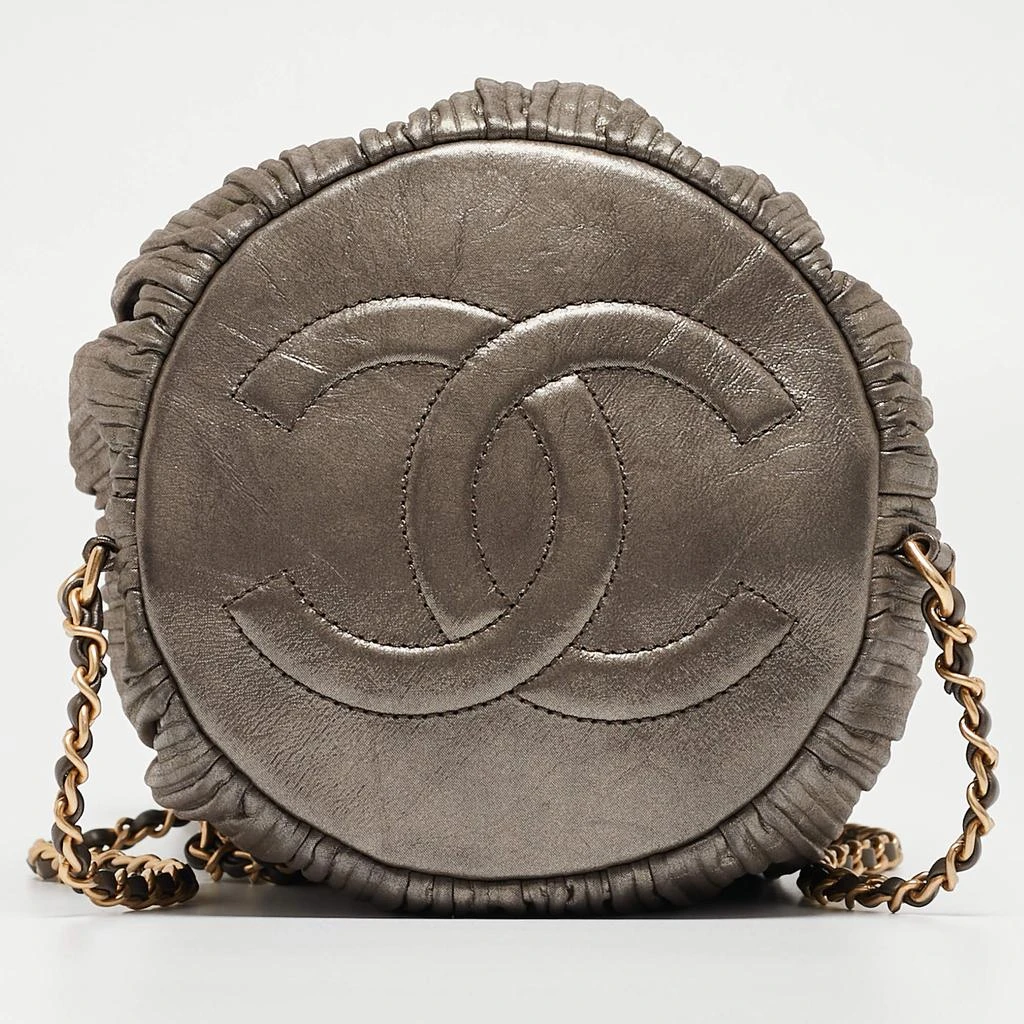 Chanel Gun Metal Leather Coco Pleats Backpack 商品