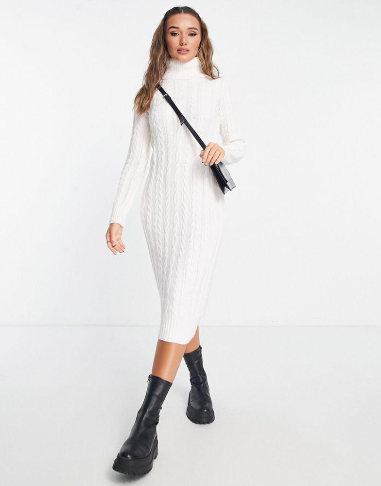 River Island cable knit maxi dress in cream商品第3张图片规格展示