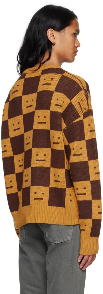 Orange & Brown Checkered Sweater商品第3张图片规格展示