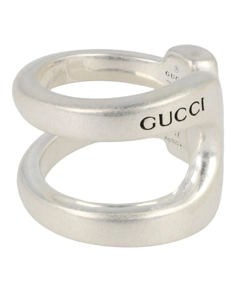 商品Gucci|Sterling Silver Stirrup Wrapped Horsebit Ring,价格¥2037,第1张图片