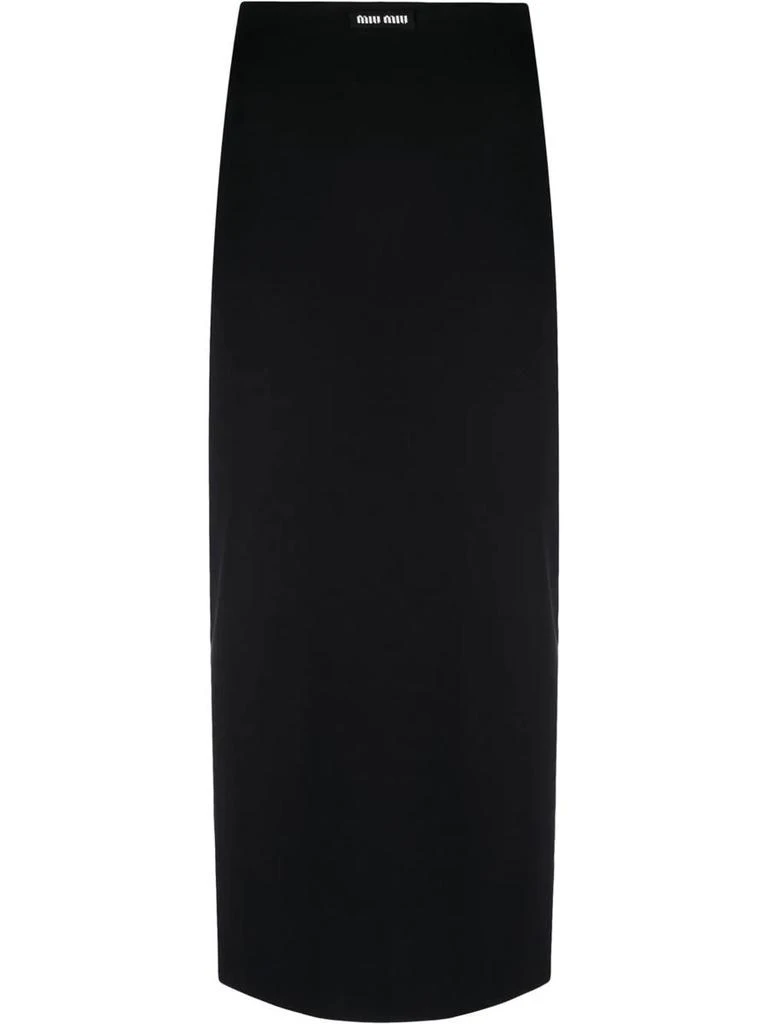 商品Miu Miu|MIU MIU high-waist stretch midi skirt,价格¥6710,第1张图片