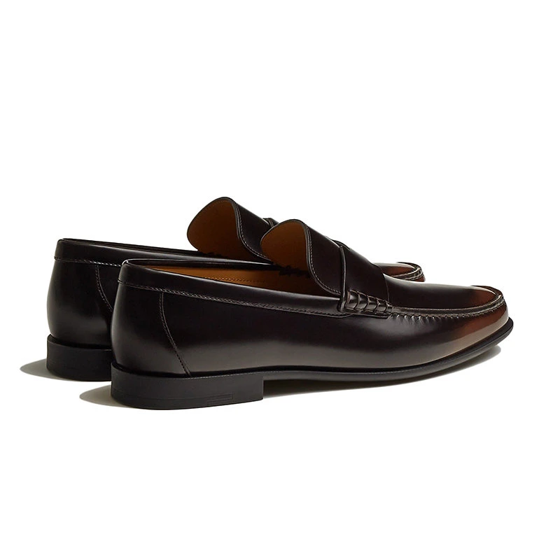 商品Hermes|【预售3-7天】HERMES/爱马仕 22年秋冬新款 Duke系列 男士乌木棕色经典的拉绒小牛皮乐福鞋H222994ZAME400,价格¥5590,第5张图片详细描述