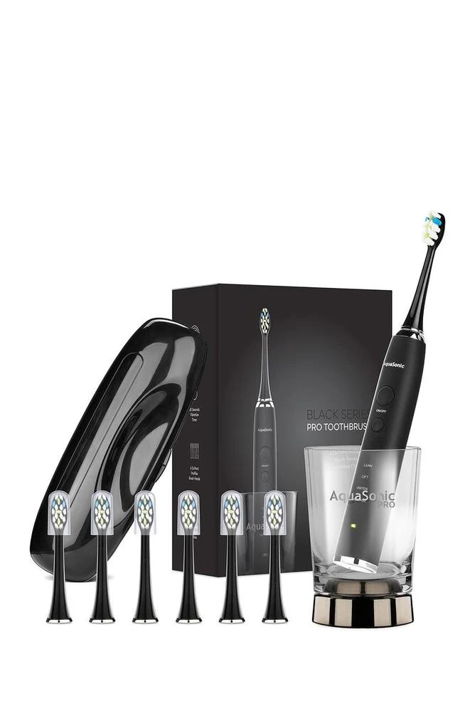 Black Series+ - Ultra Whitening 40,000 VPM Rechargeable Electric Toothbrush - ADA Accepted - Wireless Charging Glass - 6 Proflex Brush Heads & Travel Case – 4 Modes & Smart Timer -Sonic 商品