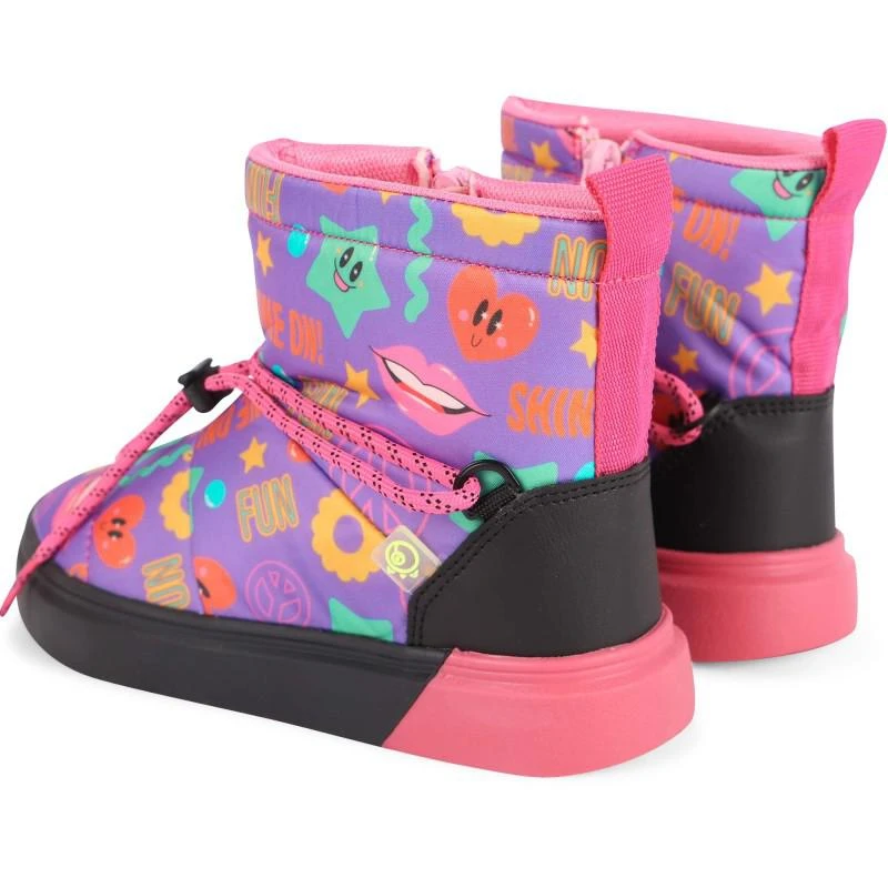 商品Dudino Kids Footwear|Fun aop boots in pink and purple,价格¥638,第2张图片详细描述