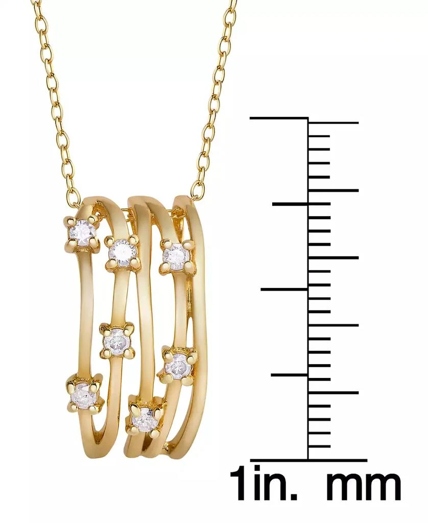 商品Macy's|Diamond 1/4 ct. t.w. Multi Row Pendant Necklace in 14K Gold over Sterling Silver,价格¥3029,第4张图片详细描述