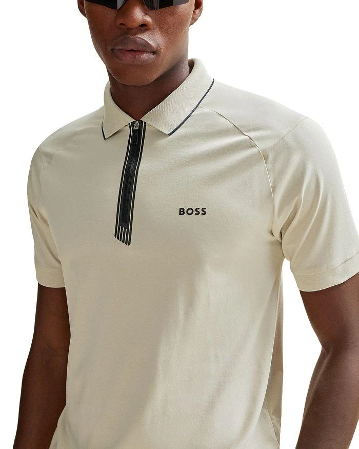 商品Hugo Boss|Philix Cotton Stretch Slim Fit Quarter Zip Polo Shirt ,价格¥957,第1张图片