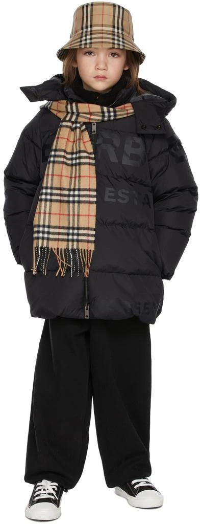 商品Burberry|黑色 Horseferry Print 儿童羽绒大衣,价格¥2147,第1张图片