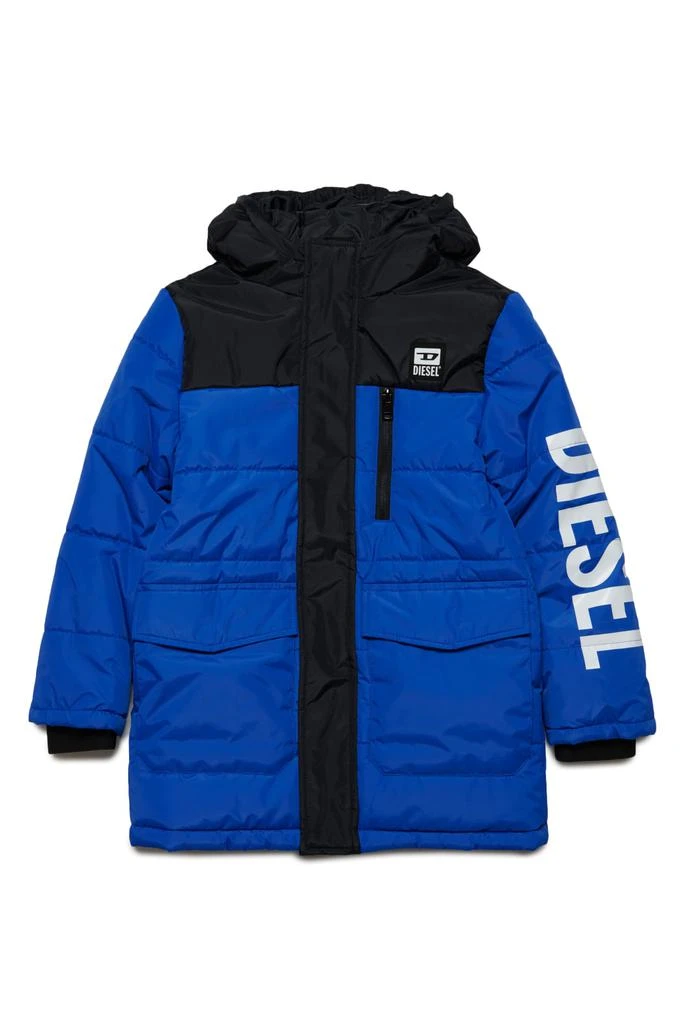 商品Diesel|Jbills Jacket  Two-tone Padded Jacket With Hood And  Logo,价格¥1456,第1张图片