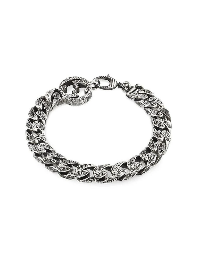 商品Gucci|Unisex Interlocking Sterling Silver Bracelet,价格¥5676,第1张图片