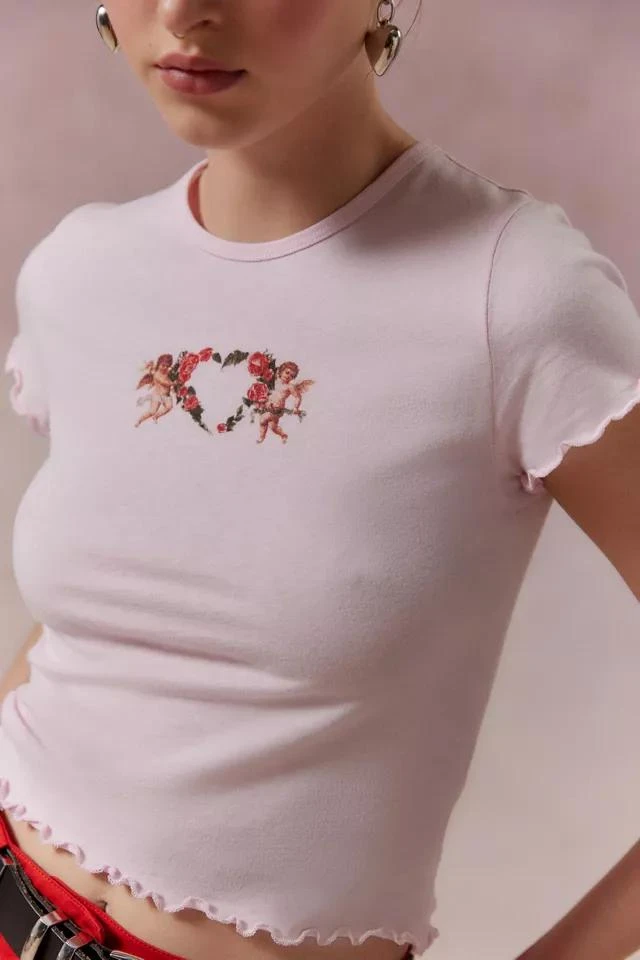 商品Kimchi Blue|Kimchi Blue Lettuce Edge Baby Tee,价格¥75,第1张图片