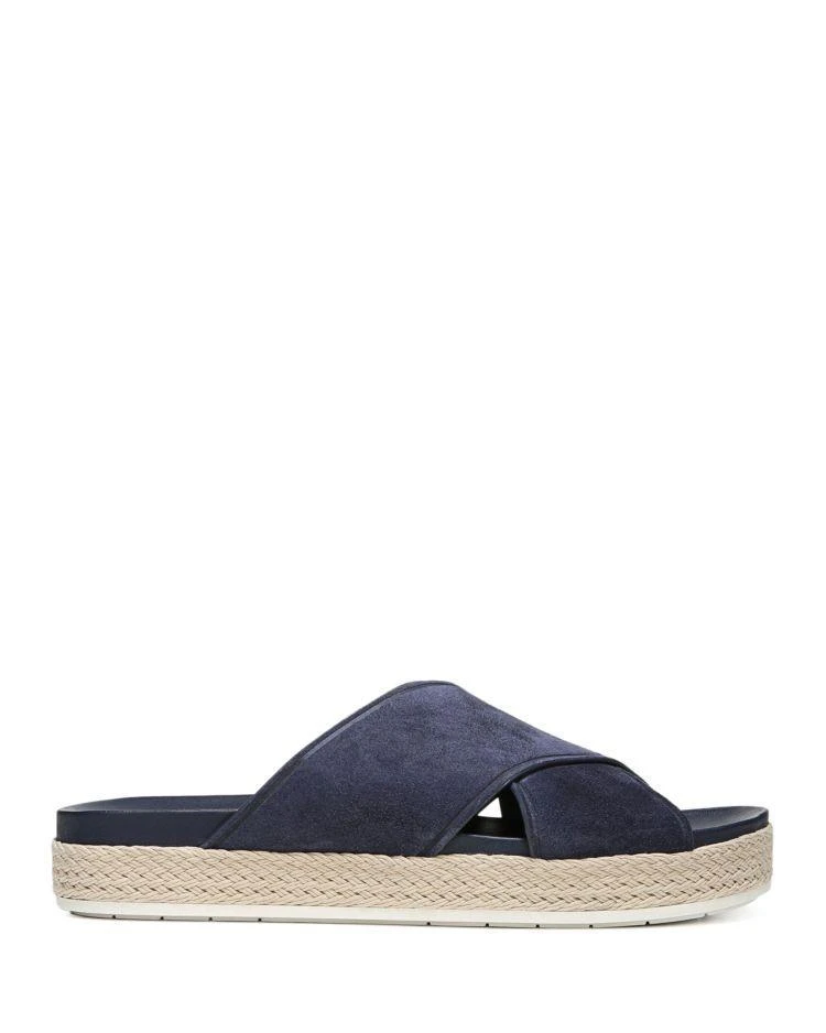 商品Vince|Women's Villaire Suede Espadrille Platform Crisscross Slide Sandals,价格¥1166,第2张图片详细描述