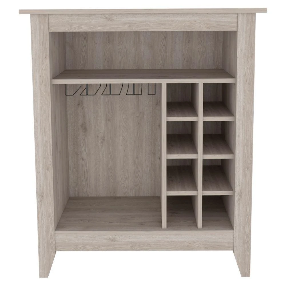 商品Depot E-Shop|DEPOT E-SHOP Mojito Bar Cabinet, Six Wine Cubbies, One Open Drawer, One Open Shelf, Countertop-Light Grey, For Living Room,价格¥1539,第2张图片详细描述