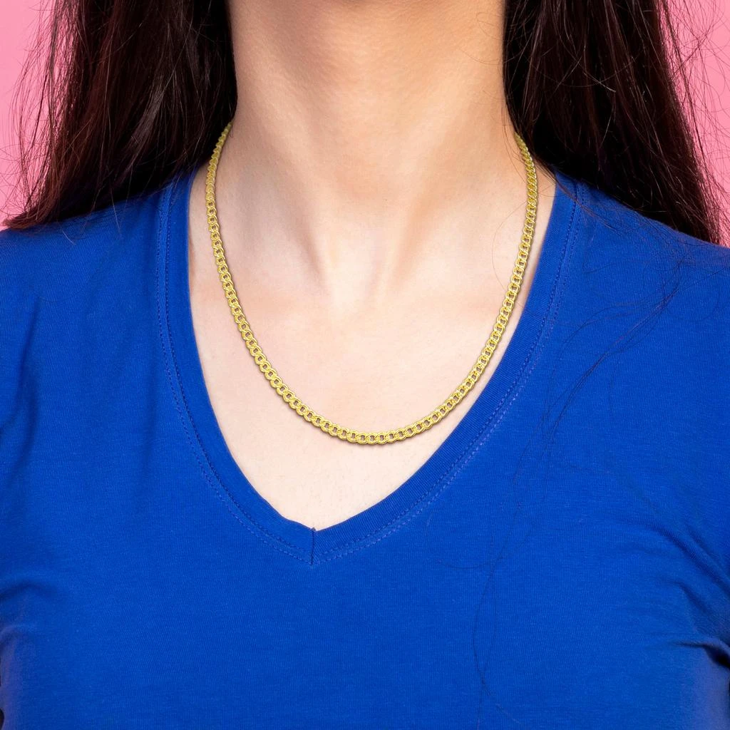 商品Mimi & Max|4.1mm Curb Chain Necklace in 14k Yellow Gold, 20 in,价格¥5840,第4张图片详细描述