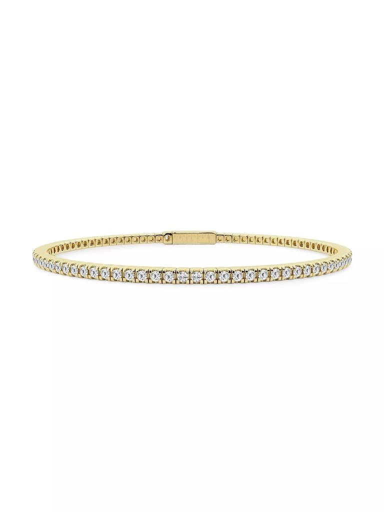 商品Saks Fifth Avenue Collection|14K Yellow Gold & Round Lab-Grown Diamond Flexible Tennis Bangle/1.00-10.00 TCW,价格¥30344,第1张图片