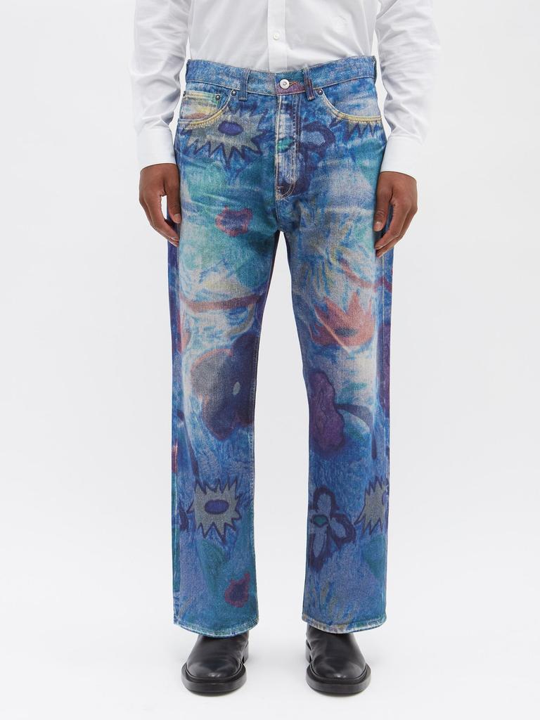 Third Cut floral-print wide-leg jeans商品第1张图片规格展示