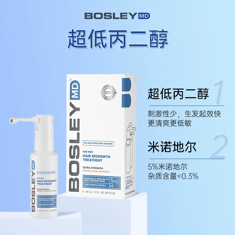 商品Rogaine|BOSLEY生发液米诺地尔酊5%男生喷雾剂增发密发防脱育发液长发剂,价格¥238,第1张图片