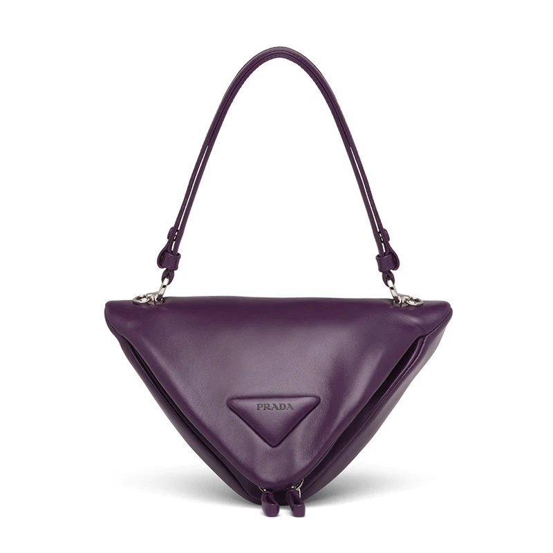 商品Prada|【预售3-7天】PRADA/普拉达 2021秋冬 紫色光滑纳帕皮革 绗缝经典三角形手提单肩包1BA315_2DX8_F0030_V_OOO,价格¥14720,第1张图片