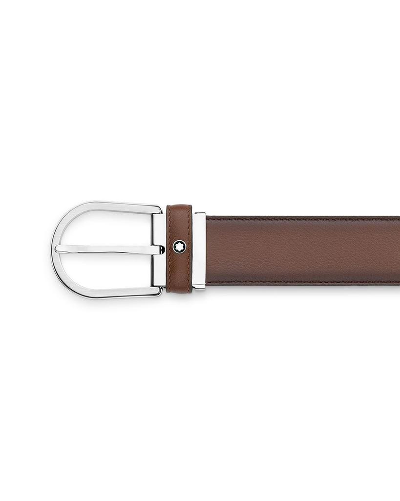 Men's Horseshoe Shiny & Matte Stainless Steel Pin Buckle Belt商品第4张图片规格展示