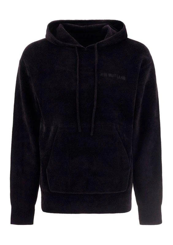 商品Helmut Lang|Helmut Lang Logo Embroidered Velvet Drawstring Hoodie,价格¥1745,第1张图片