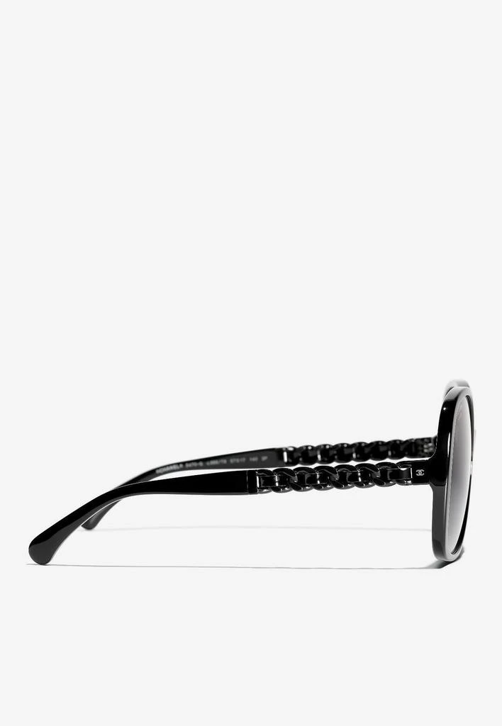商品Chanel|Rectangular Sunglasses with Chain Detail,价格¥3014,第3张图片详细描述
