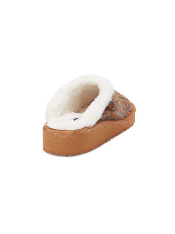 商品DKNY|Wagner Logo Faux Shearling Slippers,价格¥113,第3张图片详细描述