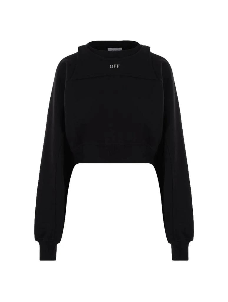 商品Off-White|OFF JERSEY CROPPED SWEATSHIRT WITH BOLERO INSERT,价格¥6039,第1张图片