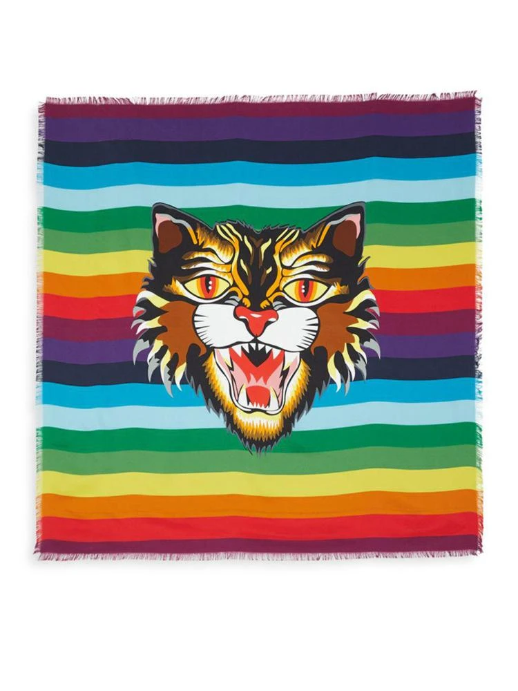 商品Gucci|Crazy Tiger Silk Twill Scarf,价格¥3525,第2张图片详细描述