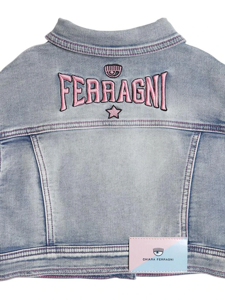 商品Chiara Ferragni|Embroidered Logo Denim Effect Jacket,价格¥1814,第1张图片详细描述