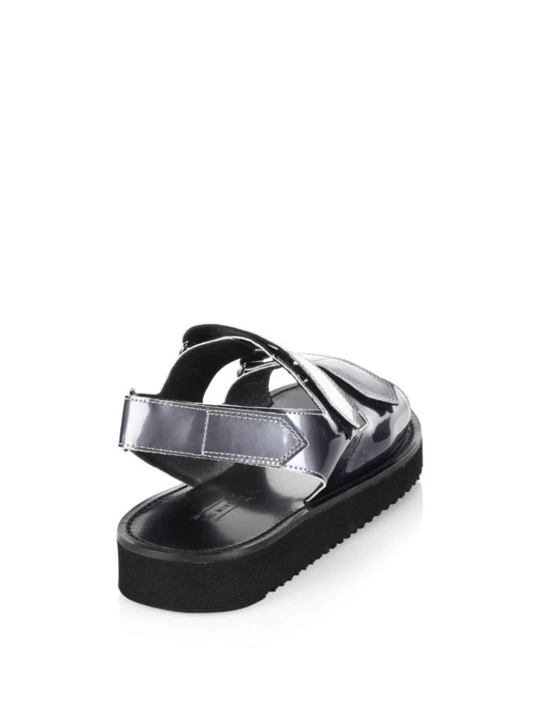 商品Uri Minkoff|Riva Metallic Leather Grip-Tape Strap Sandals,价格¥1462,第2张图片详细描述