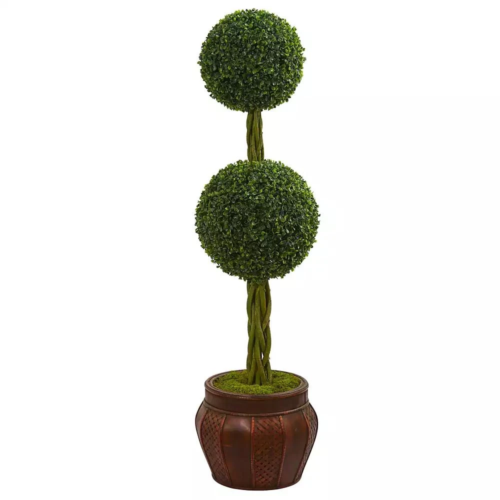 商品NEARLY NATURAL|4.5' Boxwood Double Topiary Artificial Tree in Decorative Planter,价格¥2257,第1张图片