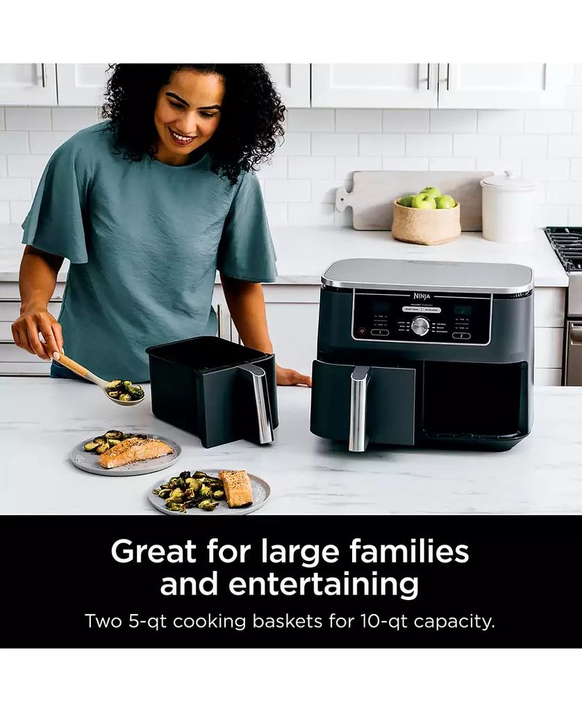 Foodi® DZ401 6-in-1 10-qt. XL 2-Basket Air Fryer with DualZone™ Technology- Air Fry, Broil, Roast, Dehydrate, Reheat and Bake, Family Sized 商品