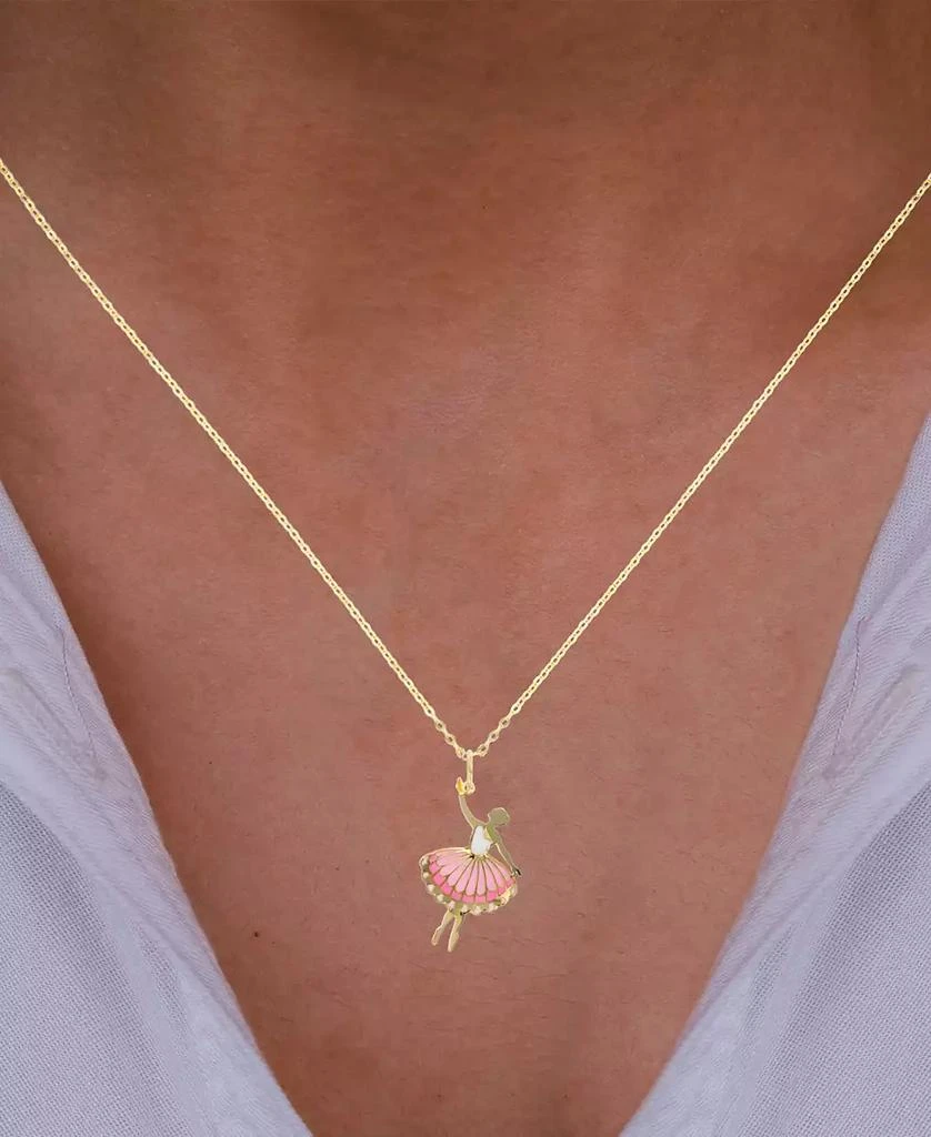 商品Macy's|Enamel Ballerina 18" Pendant Necklace in 14k Gold,价格¥935,第2张图片详细描述