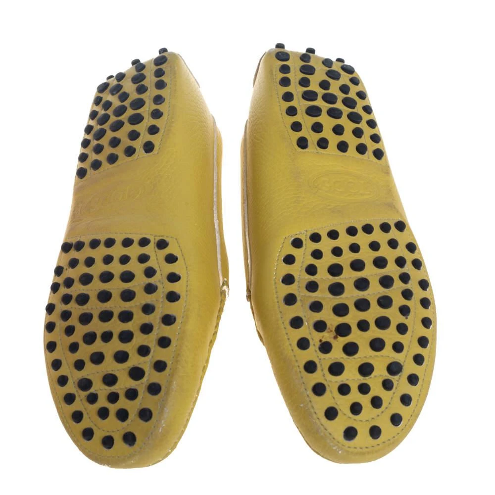 Tod's Yellow Leather Penny Slip On Loafers Size 37.5 商品