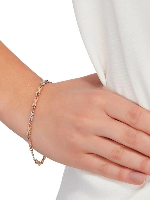 商品Saks Fifth Avenue|14K Tri-Tone Gold Infinity Stampato Bracelet,价格¥3669,第2张图片详细描述