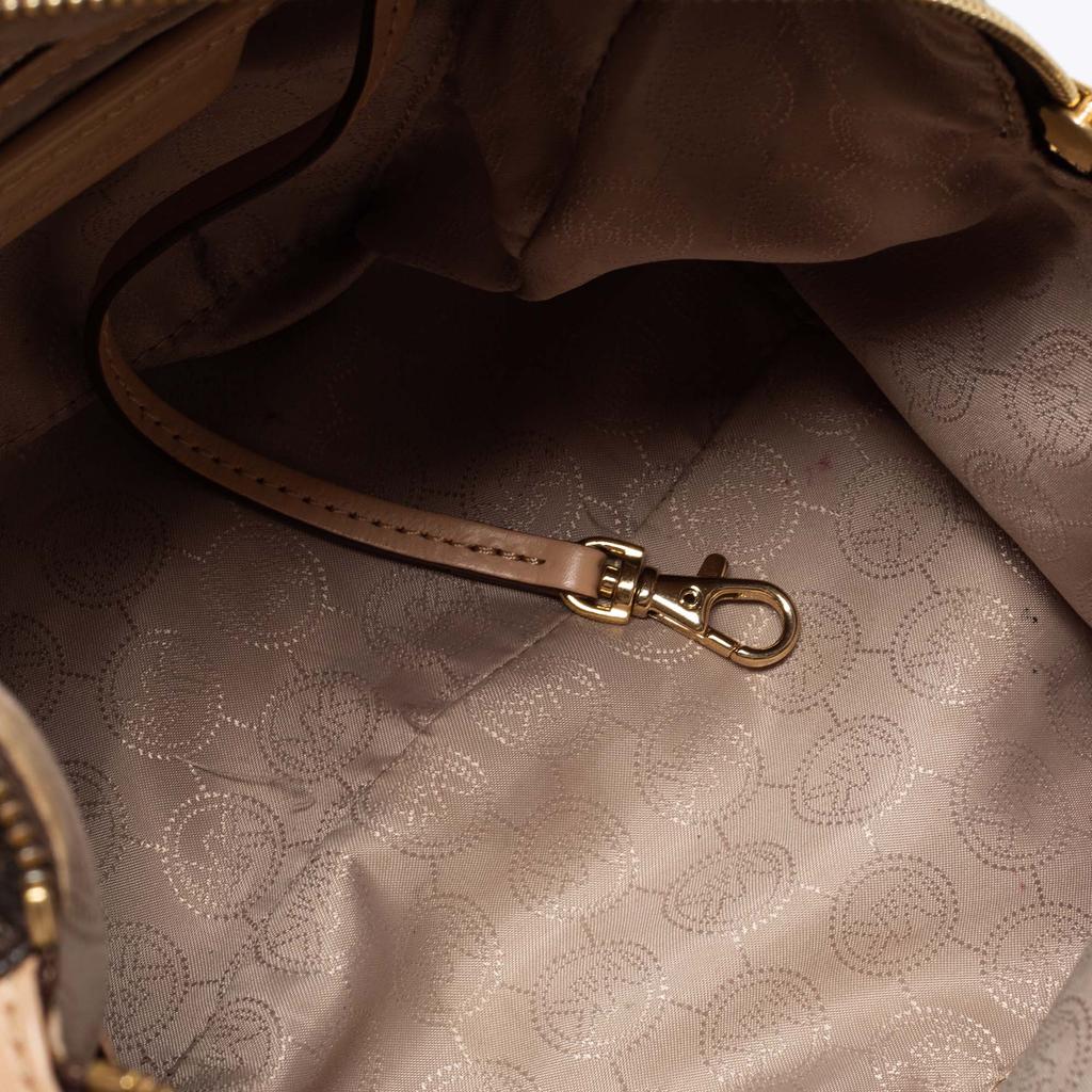 MICHAEL Michael Kors Brown/Beige Signature Coated Canvas and Leather Grayson Boston Bag商品第8张图片规格展示