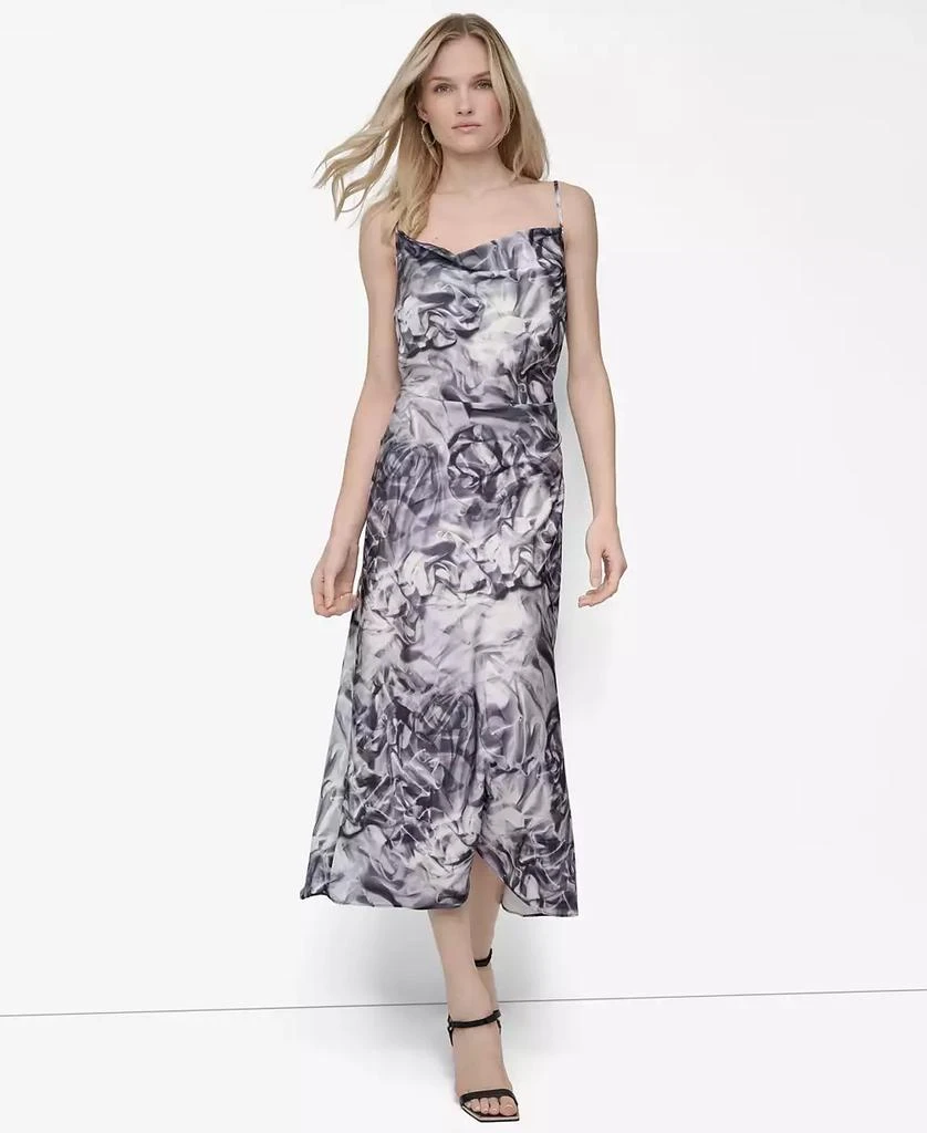 商品DKNY|Women's Sleeveless Cowl Neck Midi Slip Dress,价格¥1023,第1张图片